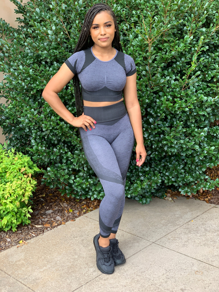 black crochet workout clothes — touch of gray